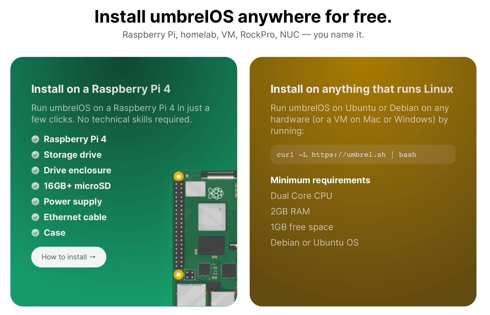 Umbrel: A Selfhosted Dashboard